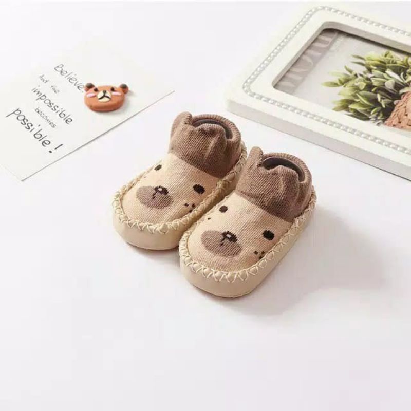 Anti Slip Bayi PATTERN MOCCASINS sepatu bayi prewalker kaos kaki