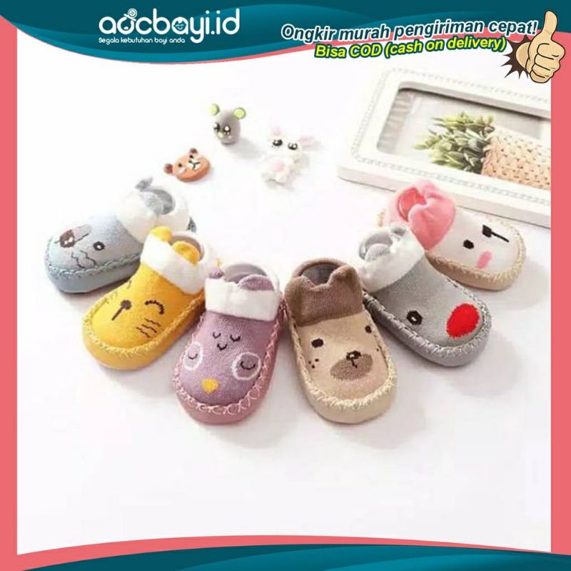 Anti Slip Bayi PATTERN MOCCASINS sepatu bayi prewalker kaos kaki