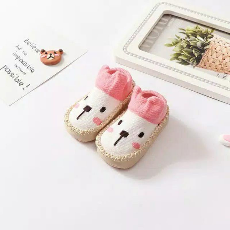 Anti Slip Bayi PATTERN MOCCASINS sepatu bayi prewalker kaos kaki