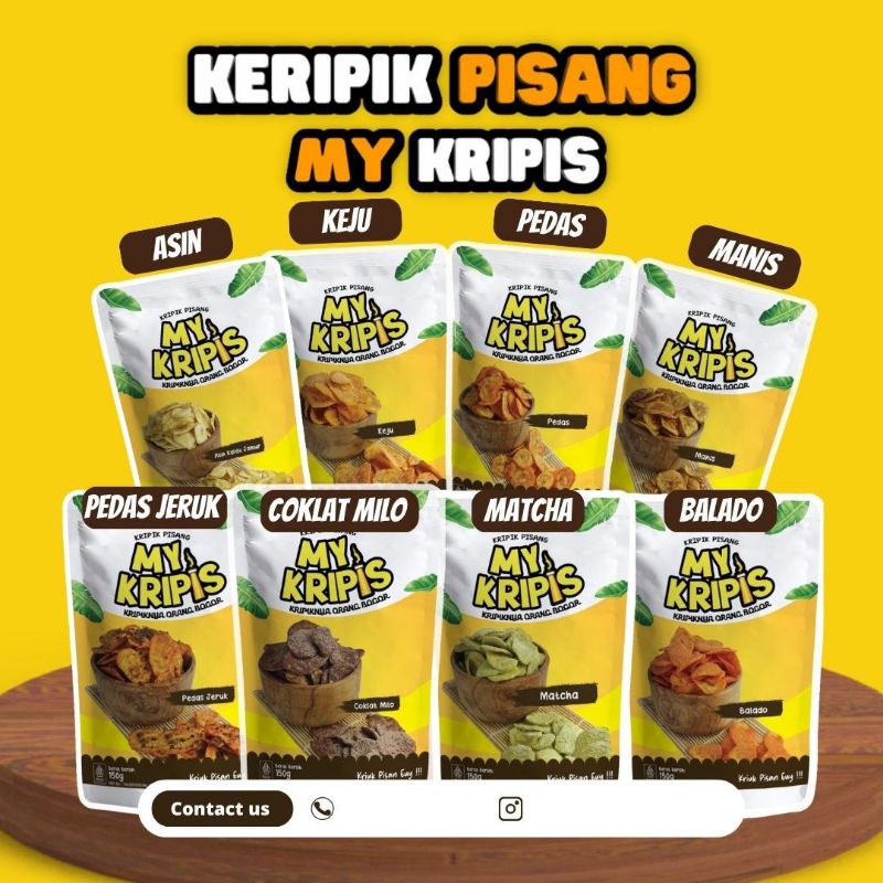 

Kripik keripik pisang aneka rasa my kripis snack jajanan oleh oleh 150gr