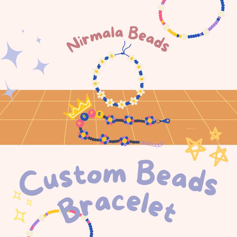 Custom Beads Bracelet/Gelang Manik Bohemia/Beads Bracelet/Korean Beads Bracelet
