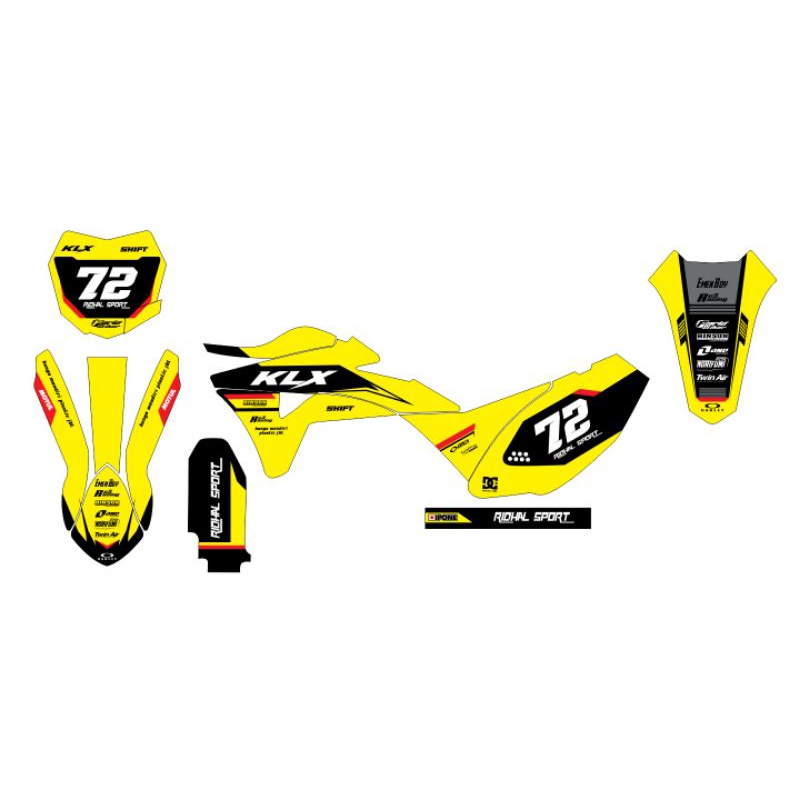 Decal stiker KLX GORDON full bodi desain bebas suka suka bisa rubah nama nomer warna