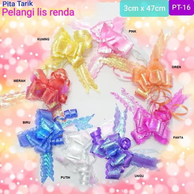 

Pita Tarik Serut Pelangi Lis List Renda PT16 3cm x 47cm (10 pcs)