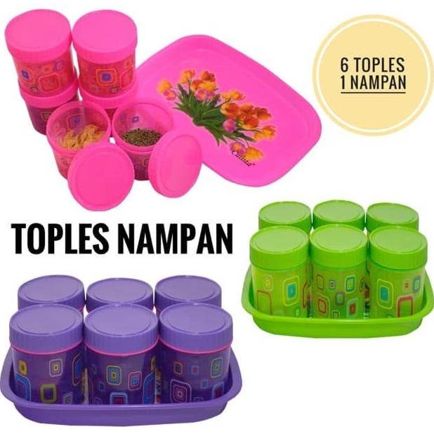 Terbaru Toples Plastik Dan Nampan Calista Set Isi 6 Toples Lebaran + 1 Nampan Sale
