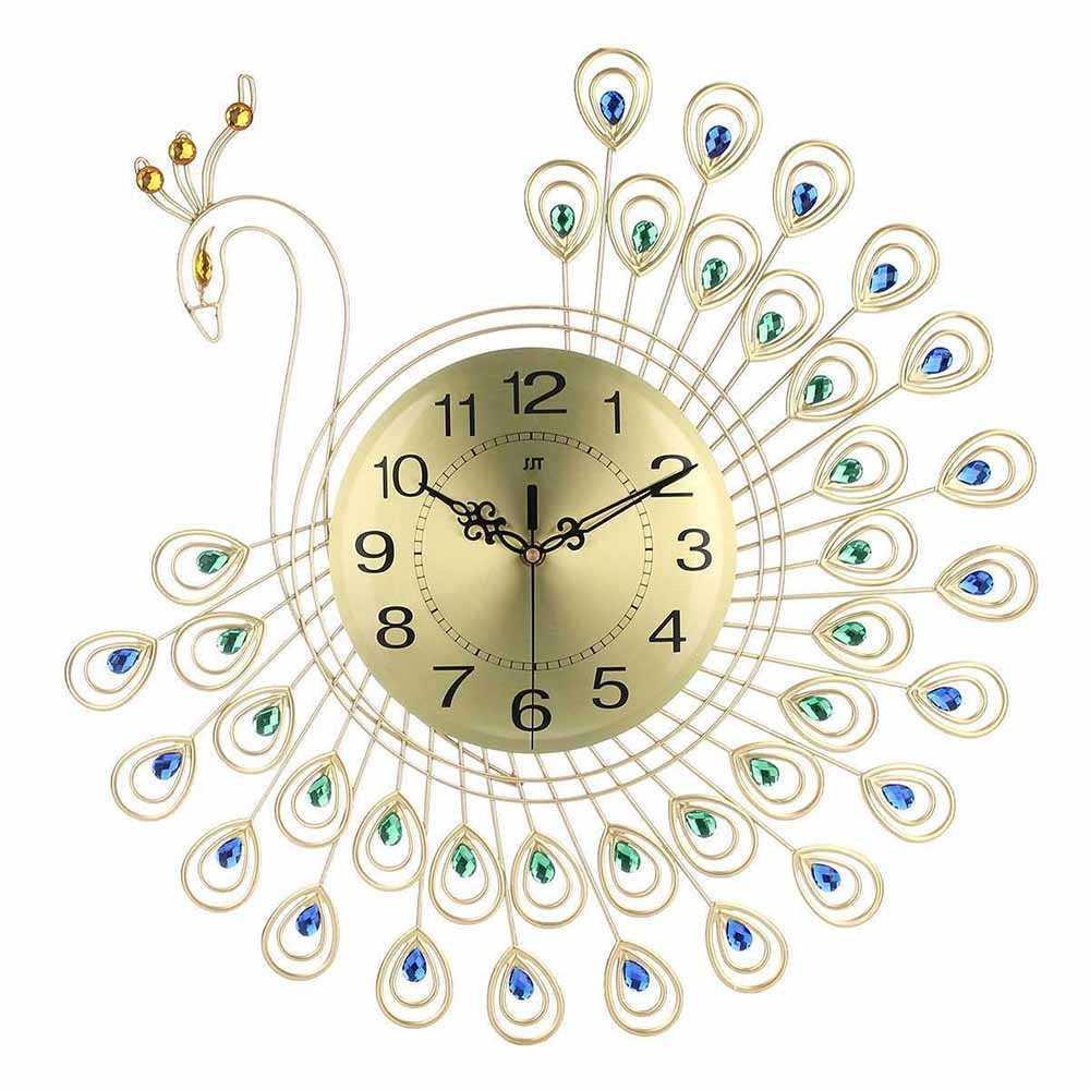 SAFEBET Jam Dinding Bulat Quartz Clock Diamond Peacock 53CM 19