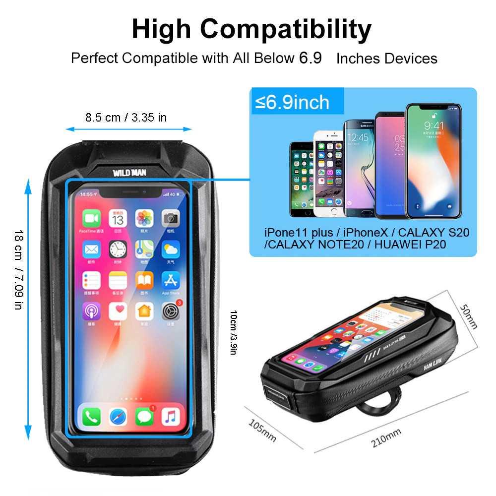 WILD MAN Tas Sepeda Smartphone Case Handlebar Waterproof 0.5L - X-3