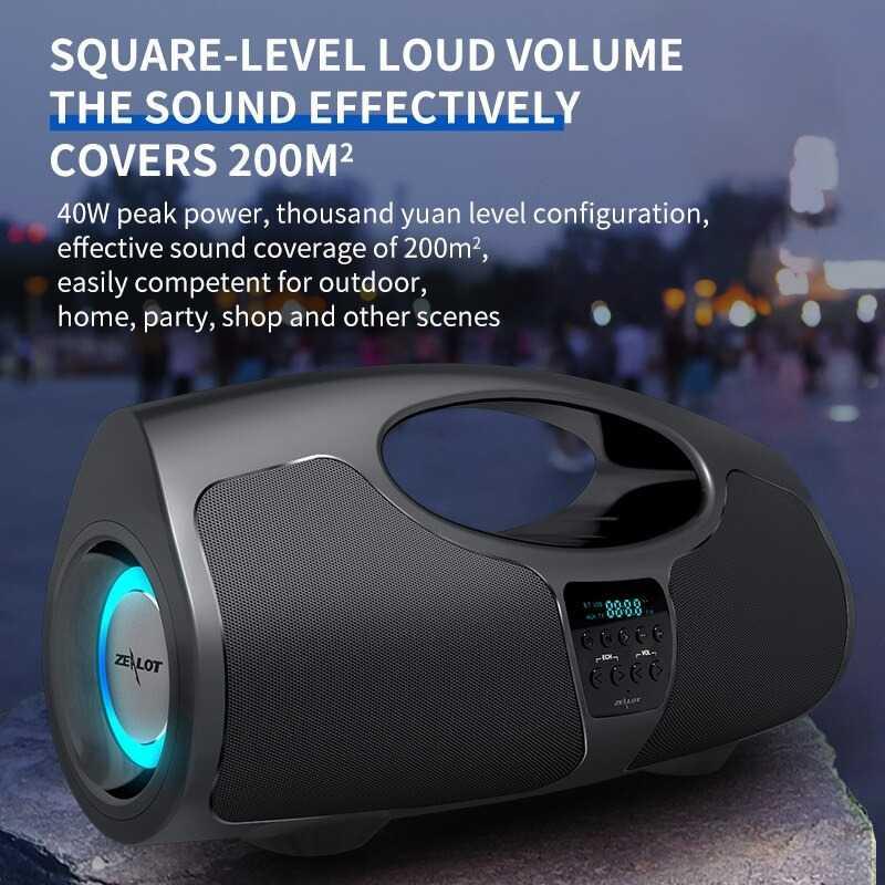 Zealot Portable Bluetooth Active Speaker Powerful Boombox 40W 1 Speaker Bluetooth Speaker Speaker Bluetooth Bass Bluetooth Speker Bluetooth Super Bass Spiker Bluetooth Super Bass Speker Speaker Bluetooth Mini Spiker Bass Mp3 Bluetooth Speaker Karaoke