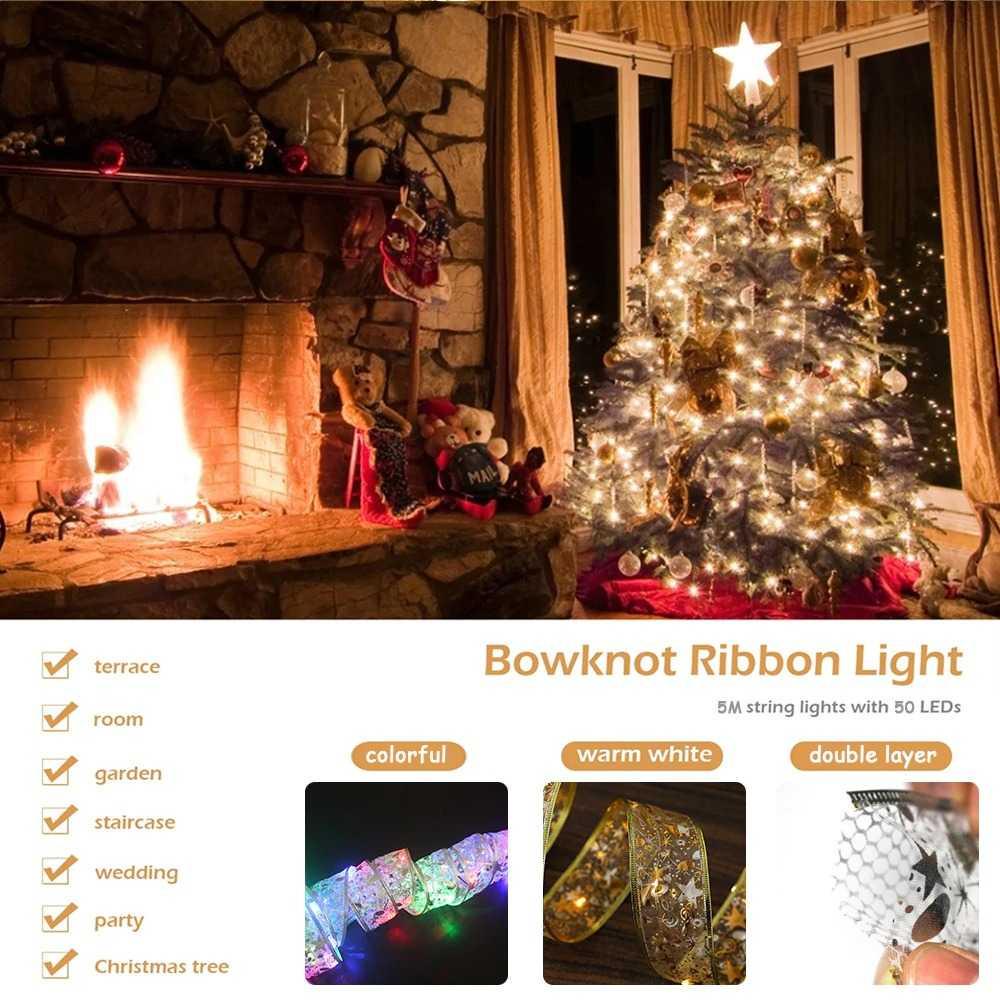 Partigos Lampu LED Dekorasi Pohon Natal Ribbon 50 LED Warm White 5M A561