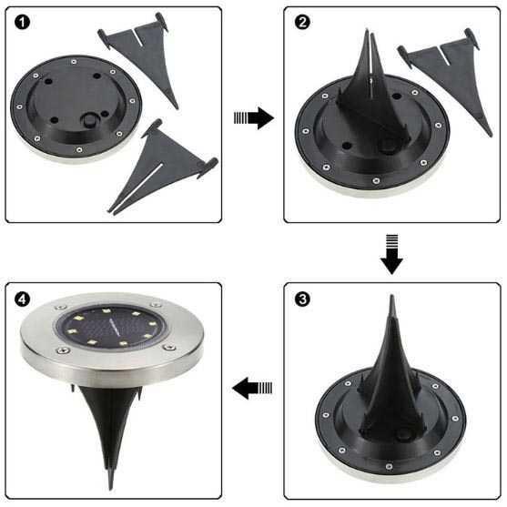 TaffLED Lampu Tanam LED Solar Outdoor 8 LED Waterproof - CL-022