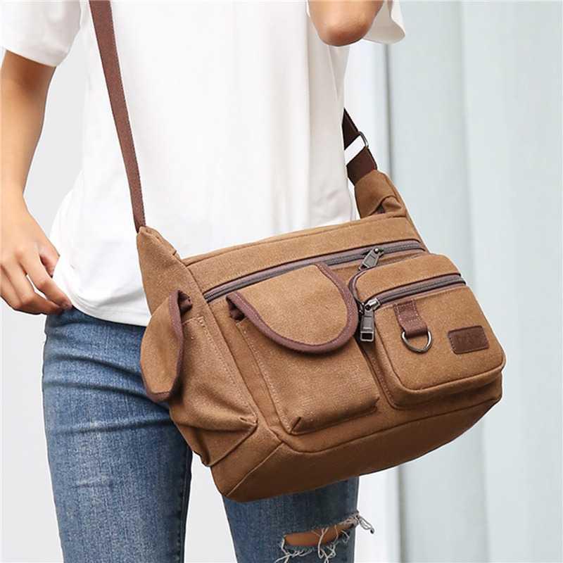 SHENGTIAN Tas Selempang Messenger Bag Bahan Kanvas 109