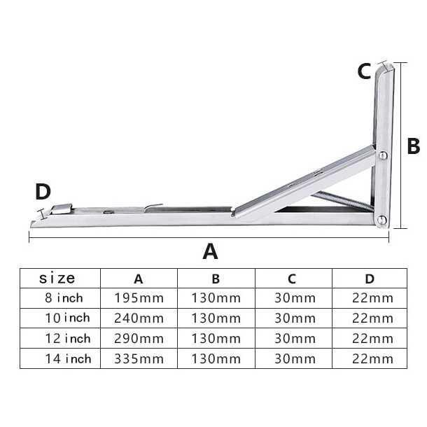 Bracket Engsel Stainless Steel 65kg 14Inch 2PCS JM007 Briket Tv Brecket Tv Gantungan Tv Tembok Bracket Monitor Pc Dudukan Monitor Breaket Tv Tiang Bracket Bracket Monitor Dual Braket Siku Bracket Rak Dinding Bracket Ac Bracket Meja Lipat