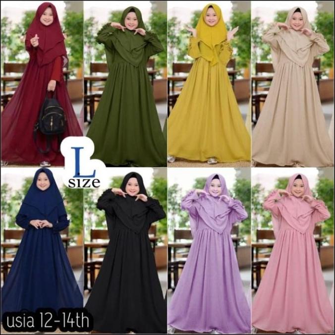 BAJU LEBARAN ANAK PROMO// GAMIS ANAK PEREMPUAN BAJU LEBARAN ANAK MUSLIM TERBARU 2022 EL09I09A82L