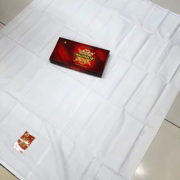 sarung wadimor polos putih non tumpal (U2A2) COD Sajadah Saku Free Tasbih Gratis Ongkir Kecil Sajada