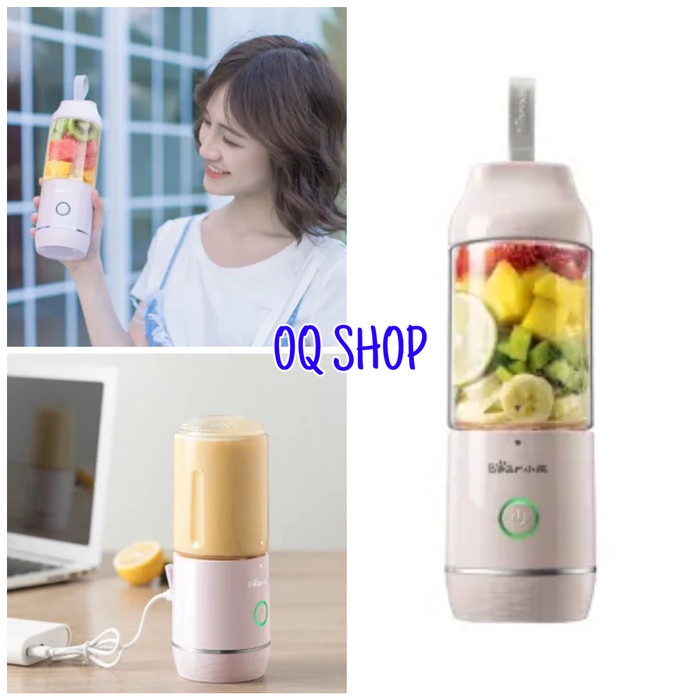 BEAR BLENDER PORTABLE-PEMBUAT JUICE/JUS-SPORT BLENDER PINK BEAR 350 ML