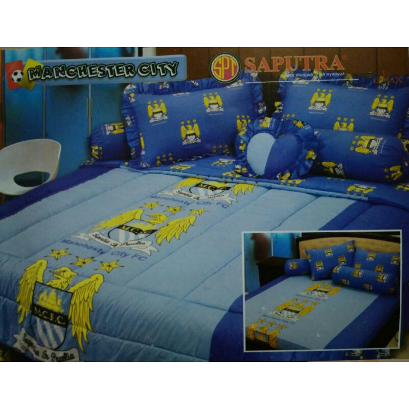 obral sprei 180x200 merk saputra /Manchester city /sprei bola