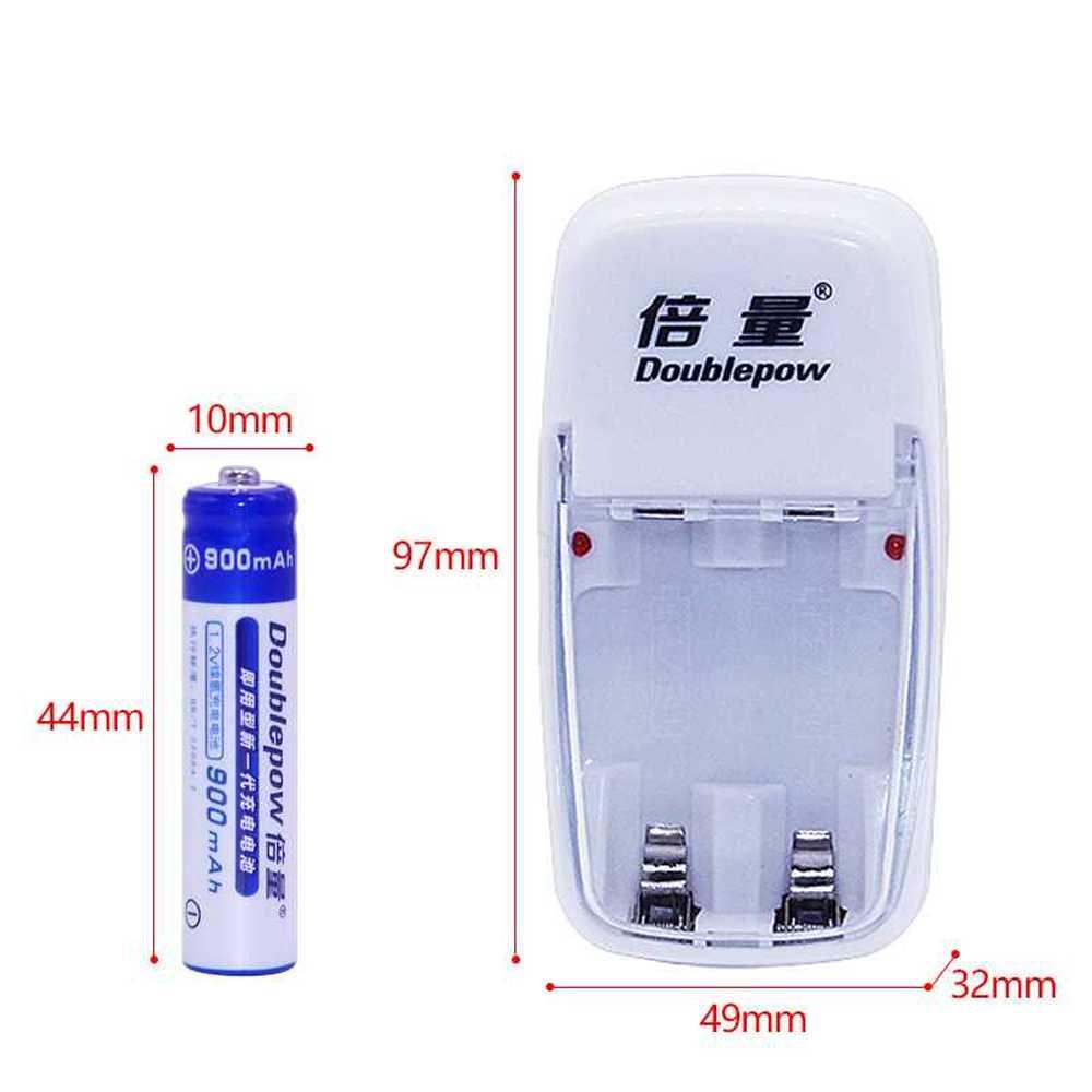 DOUBLEPOW Charger Baterai 2 slot AA/AAA with 2PCS AAA 900mAh - DP-B01 Charger Baterai Tamiya Type C Baterai Aa Baterai Aaa Taffware Fast Charging Charger Baterai Charger Fast Charging Charger Baterai Aa Aa Aaa Charger Batre Batrai Aa Charger Batre Aa