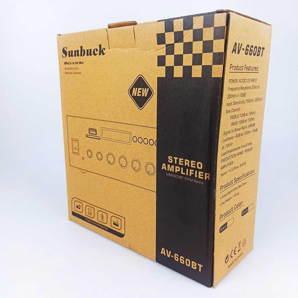 Sunbuck Audio Bluetooth 5.0 DAC Amplifier 2 Ch Remote 2000W V-660BT