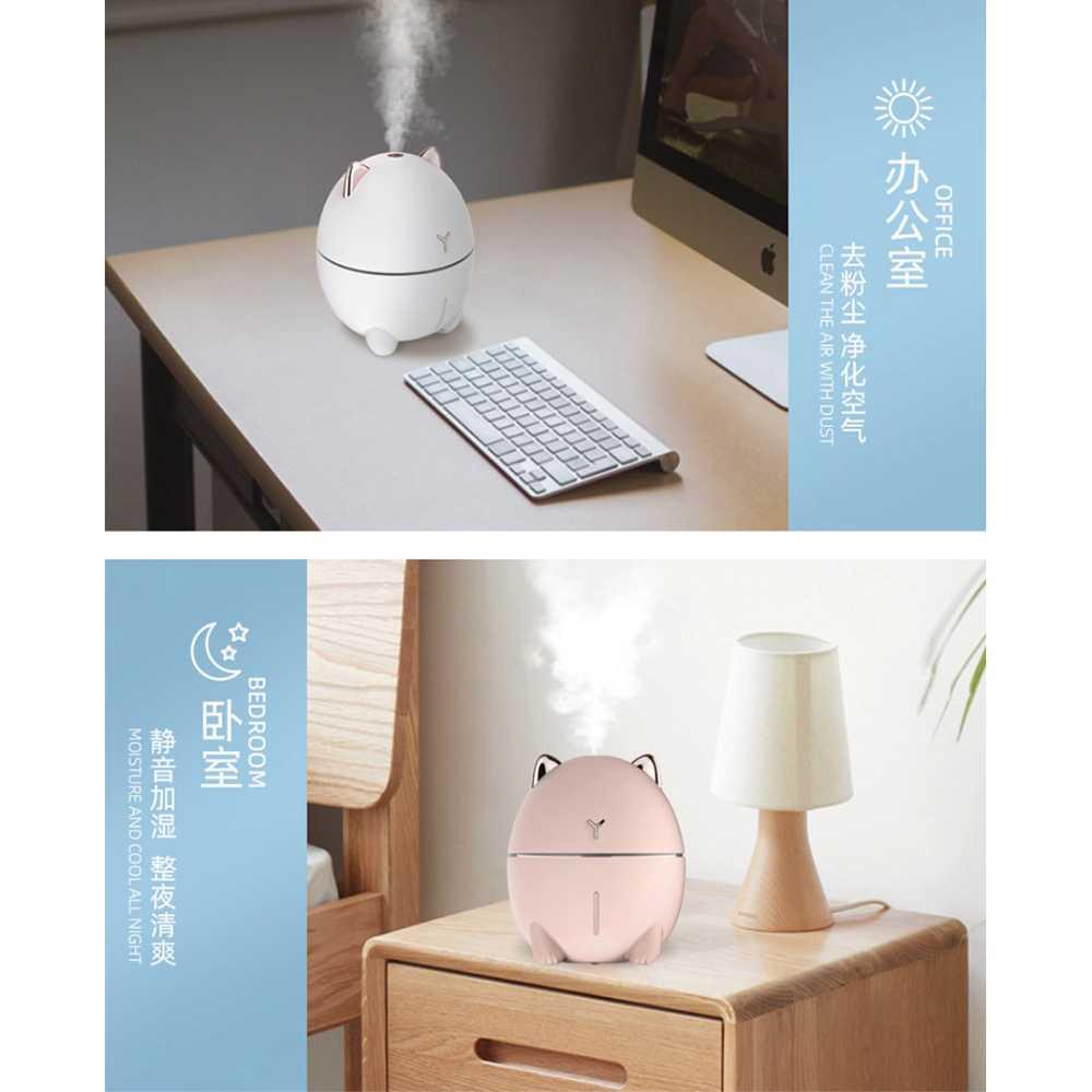 Air Humidifier Ultrasonic Night Light 200ml DDM-1 Taffware Dudu Cat Diffuser Aromatherapy Aromaterapi Humidifier Diffuser Aromaterapi Dehumidifier Diffuser Humidifier Humidifier Diffuser Humidifier Bayi Flu Dan Batuk Air Humidifier Aromatherapy Difuser Hu