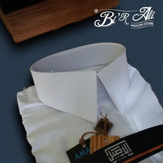Jubah Al Aseel Premium Manset Kerah Dewasa Putih grosir