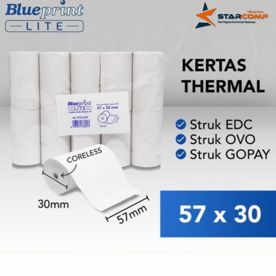 

BLUEPRINT LITE 57x30 THERMAL PAPER ROLL / L-57X30mm KERTAS THERMAL