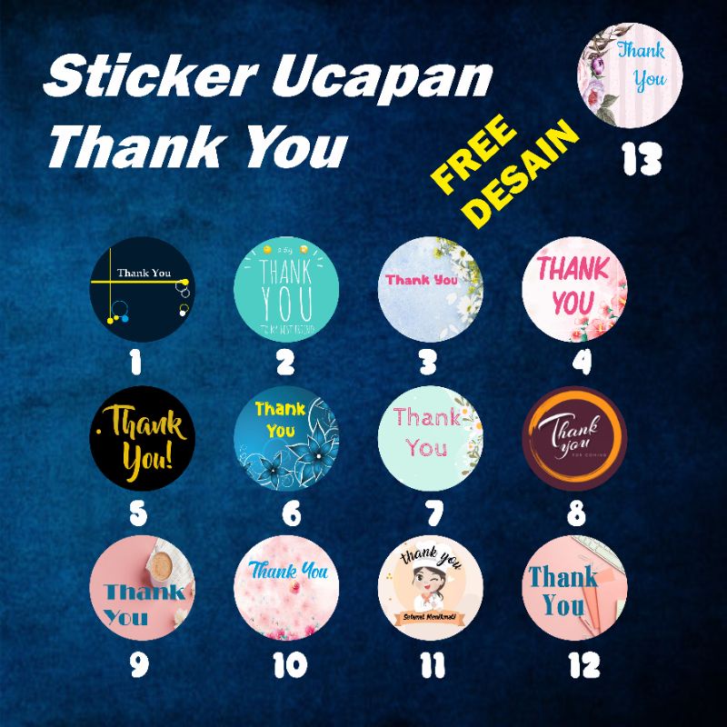 

STICKER THANK YOU FREE DESAIN