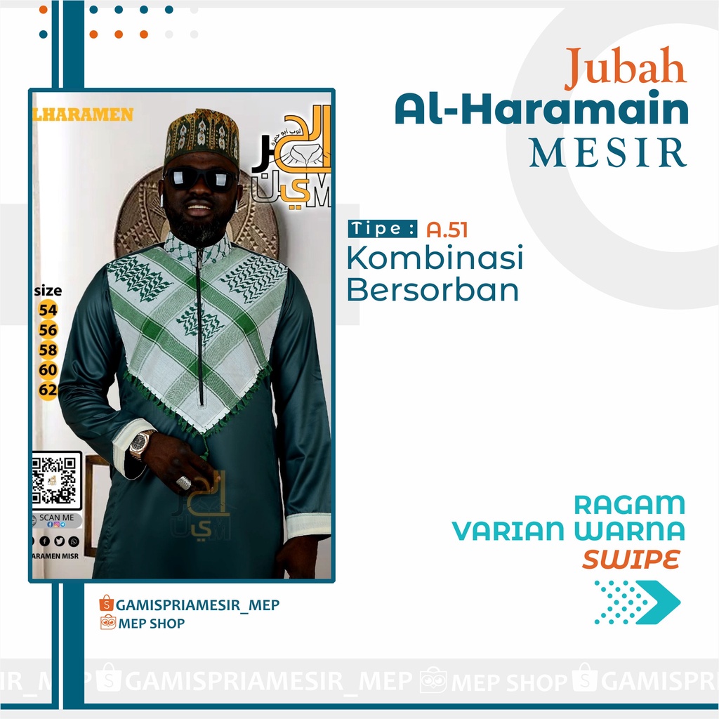 GAMIS JUBAH PRIA LAKI LAKI COWOK AL HARAMAIN HAROMAIN MESIR POLYESTER MOTIF ORIGINAL PREMIUM IMPORT 