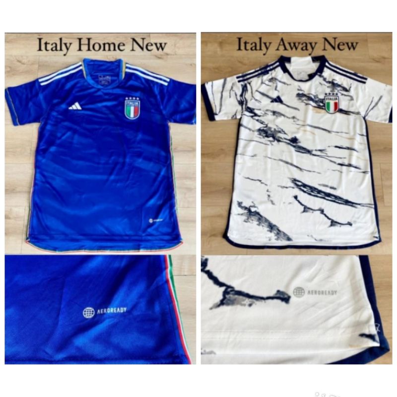 Jersey Kaos Baju Sepak Bola Timnas Italy Itali Italia Home Away 3rd Third Biru Putih Hijau Big Size 