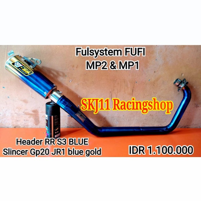 Knalpot Kenalpot Racing Sj88 Satria Fu Fi Injeksi Fullset Blue Gold