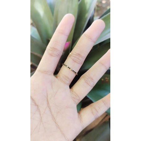 Cincin Listring Hitam Emas 8k