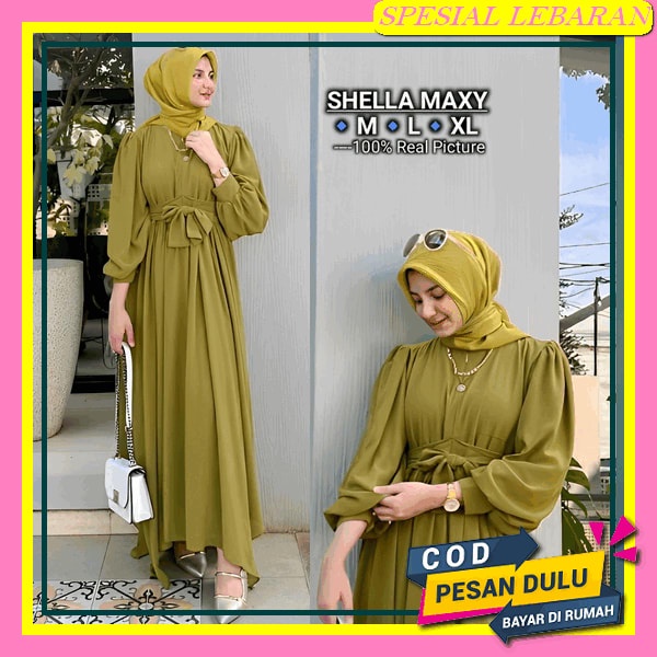 Rrandoomm Gamis Premium Brendid Glamz / Gamis Katun Armani Silk Brown // Gamis Wanita Terbaru // Gam