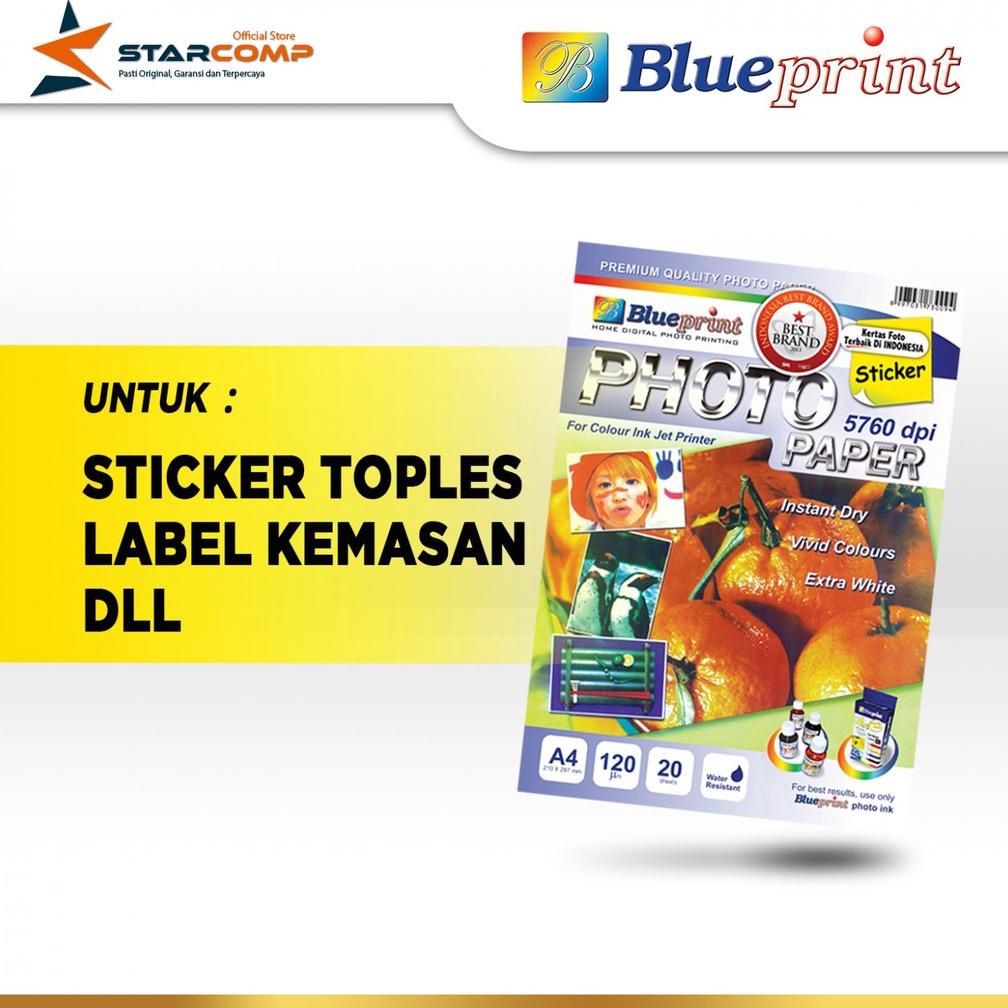 

Blueprint Kertas Sticker Glossy A4 120gsm Paper Stiker Kemasan