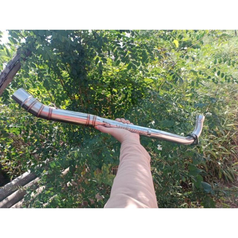 0leher header pipa leheran knalpot bebek knalpot bebek Inlet 38 mm jupiter Z Vega Revo supra x supra