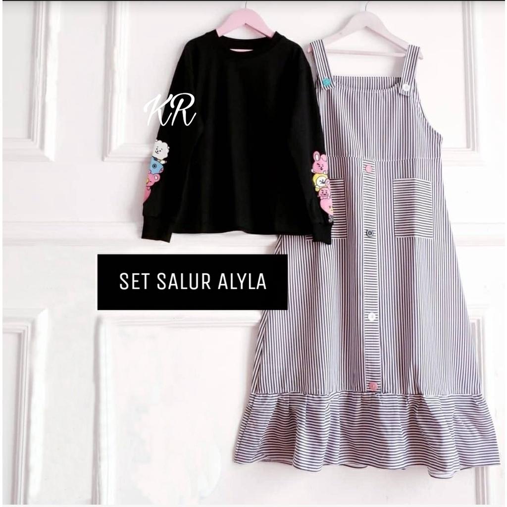 ALO_SET ALYLA SALUR ANAK 2IN1 / SET ANAK MODEL BARU / WANSET ANAK PEREMPUAN / SETELAN ANAK MURAH / F