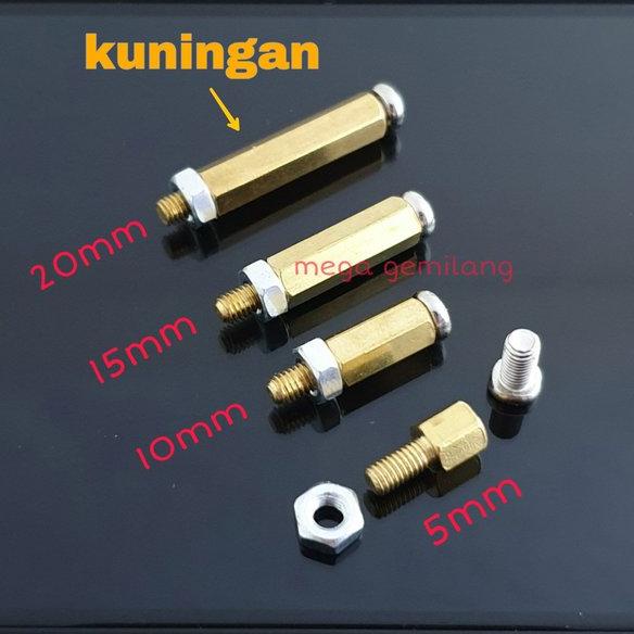 Spacer pcb 5mm kaki pcb - Kuningan
