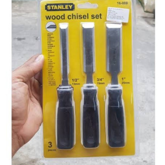 

Ukirku Pahat Tatah Stanley 16-089 Wood Chisel Set 3Pcs Stanley