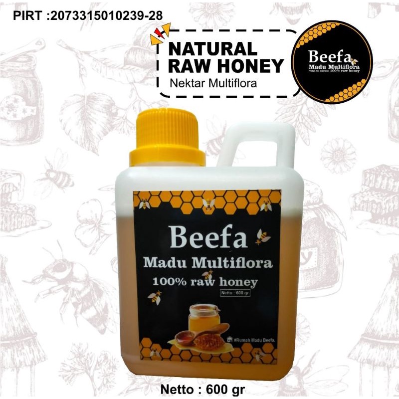 

Beefa Madu Multiflora 100% Raw Natural Honey Asli Murni Alami Berat 600 Kg
