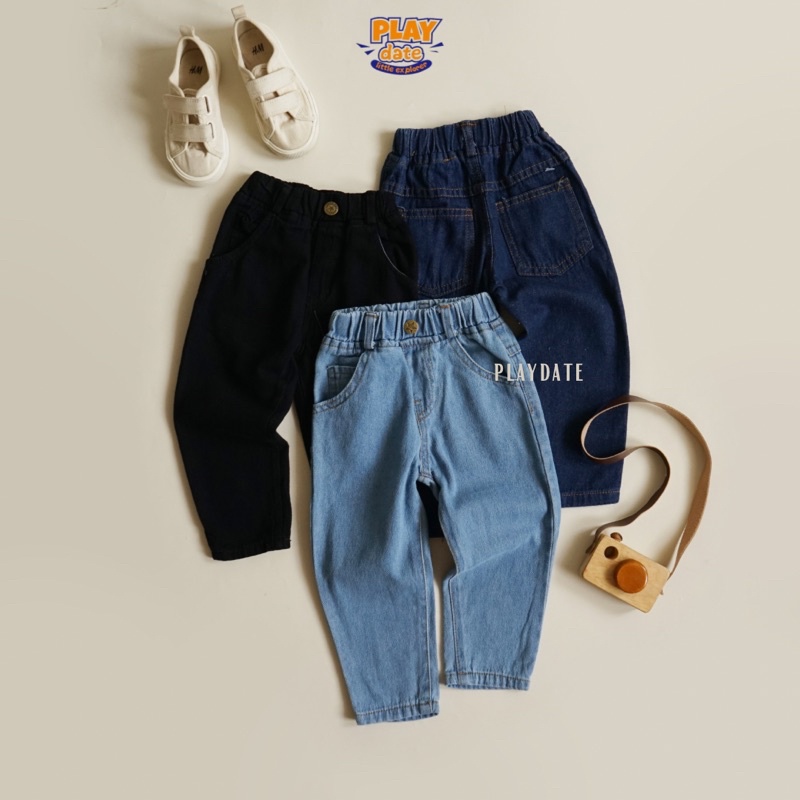 Playdate Celana Panjang Jeans Denim Anak Laki Laki Perempuan Unisex 1-5 Tahun