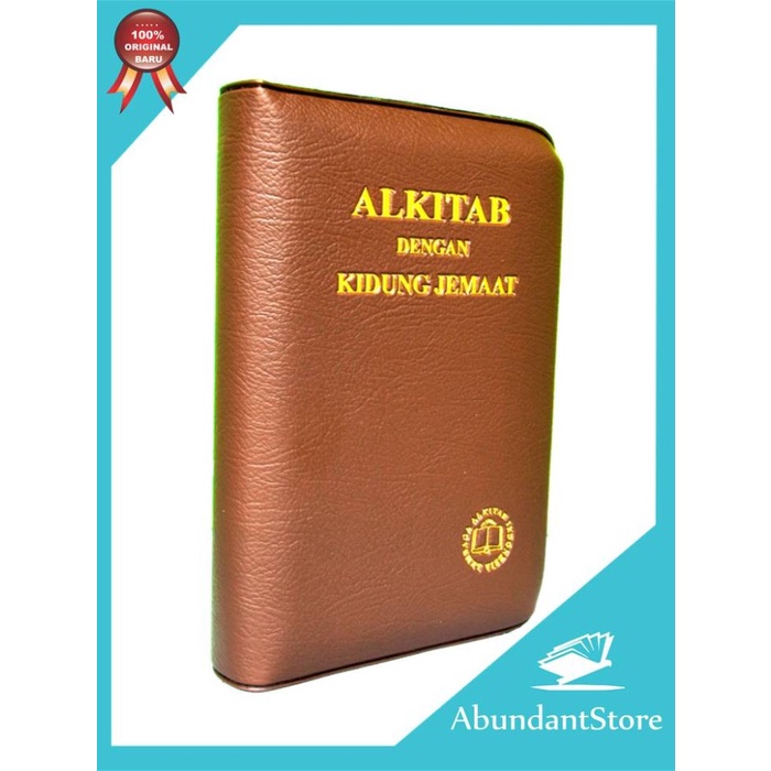 ALKITAB DAN KIDUNG JEMAAT UKURAN SEDANG SAMPUL KULIT IMITASI RESLETING