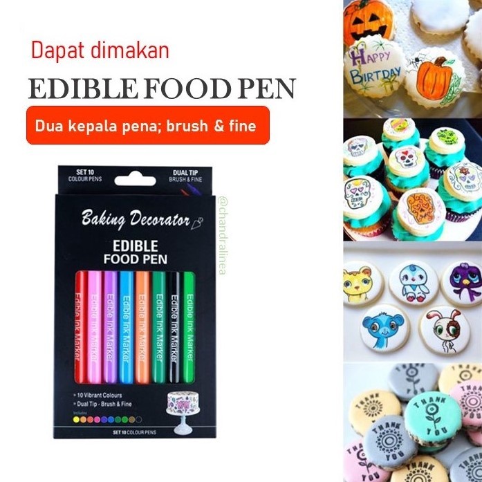 Terlaris Edible Food Pen Decorating Marker Spidol Pewarna Kue Halal Food Grade