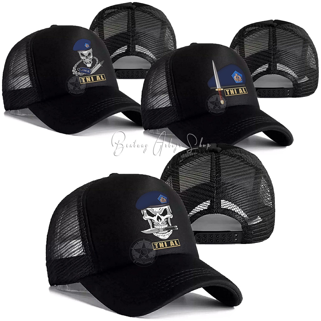 (Exclusive) Topi TNI Ankatan Laut (Baret Biru Tua) Light Gold