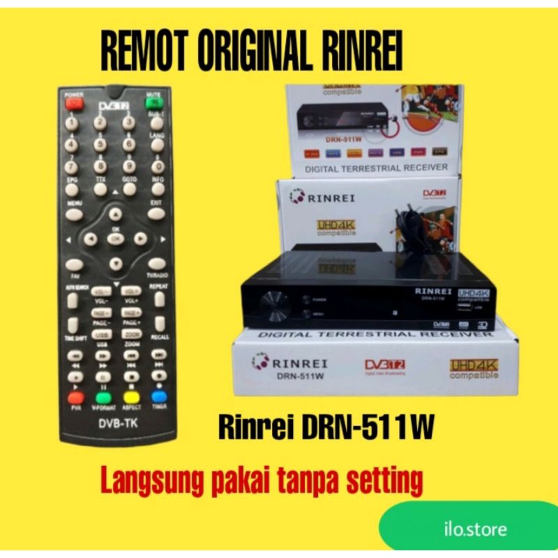 REMOTE SET TOP BOX DVBT2 RINREI DRN511W stb rinrei remot stn rinrei DRN-511W TV DIGITAL RINREI