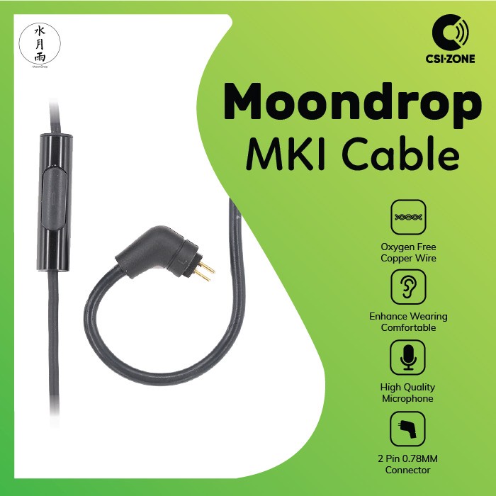 Diskon Khusus Moondrop MKI Cable With Mic 2Pin 0.78MM - 3.5MM