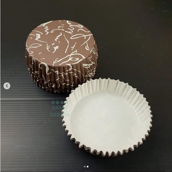 

Case Bulat Garis putih 200pcs Round Bread Cake Case Kertas Roti Bulat