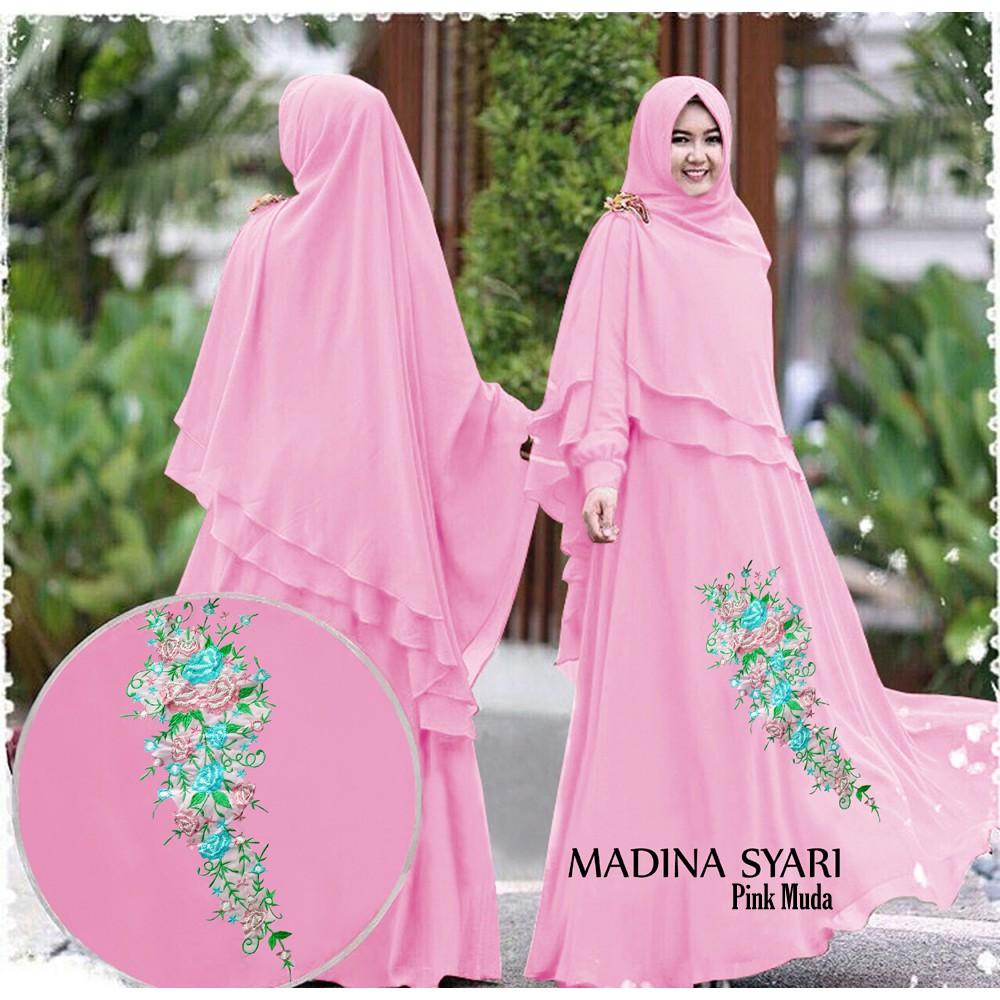 ABA agen baju official -  GAMIS MADINA SET KHIMAR - gamis - gamis muslim - gamis set - gamis wanita 