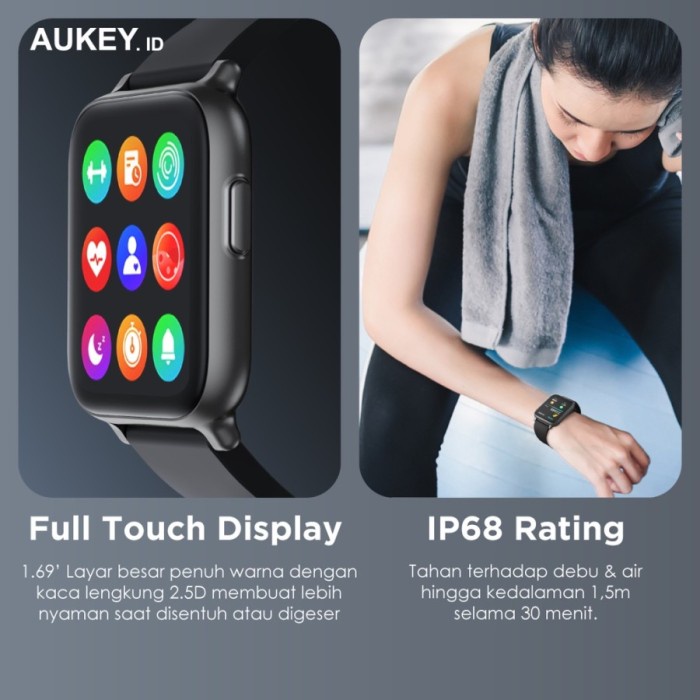 Smartwatch Aukey SW-1 Fitness Tracker Activity 10 With IP68 501643