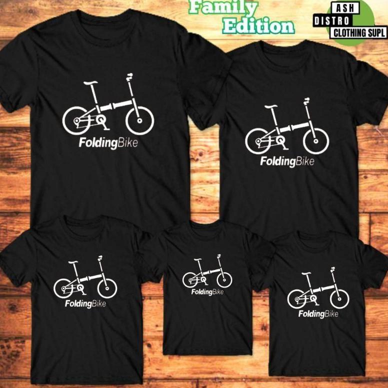 (COD) Kaos couple keluarga motif sepeda folding bike / kaos kapel family ayah ibu anak / baju kapela