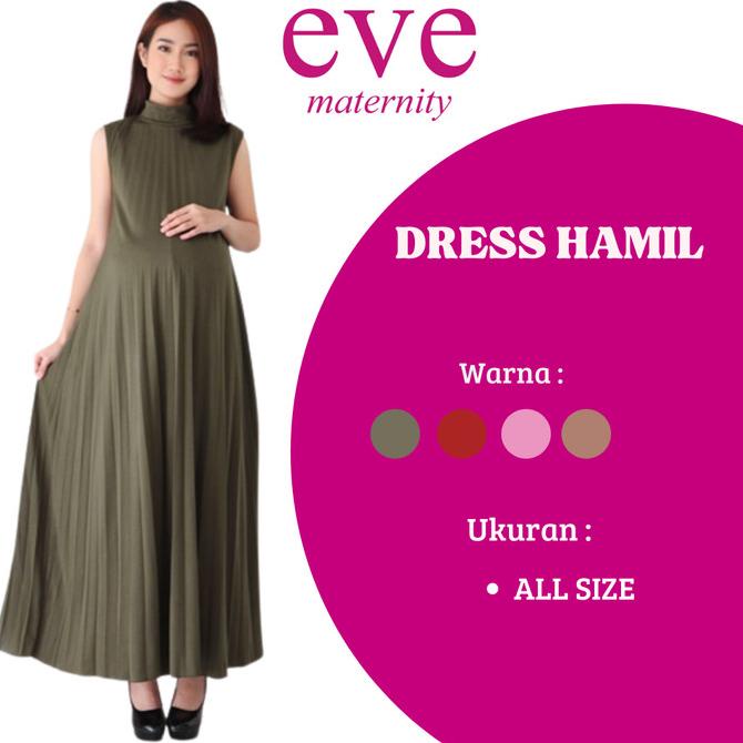 Eve Baju Hamil Pesta Dress Plisket
