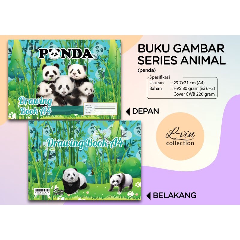 

Buku Gambar A 4 Animal 80 gram - Buku Gambar Fancy - Buku Gambar Emoticon ( Harga 10 Pcs )