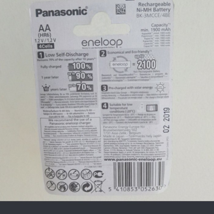 baterai cas enelop AA panasonic 1900 mah isi 4