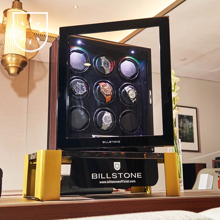 Terlaris Billstone Paragon - 9 Watch Winder - Macassar Wood